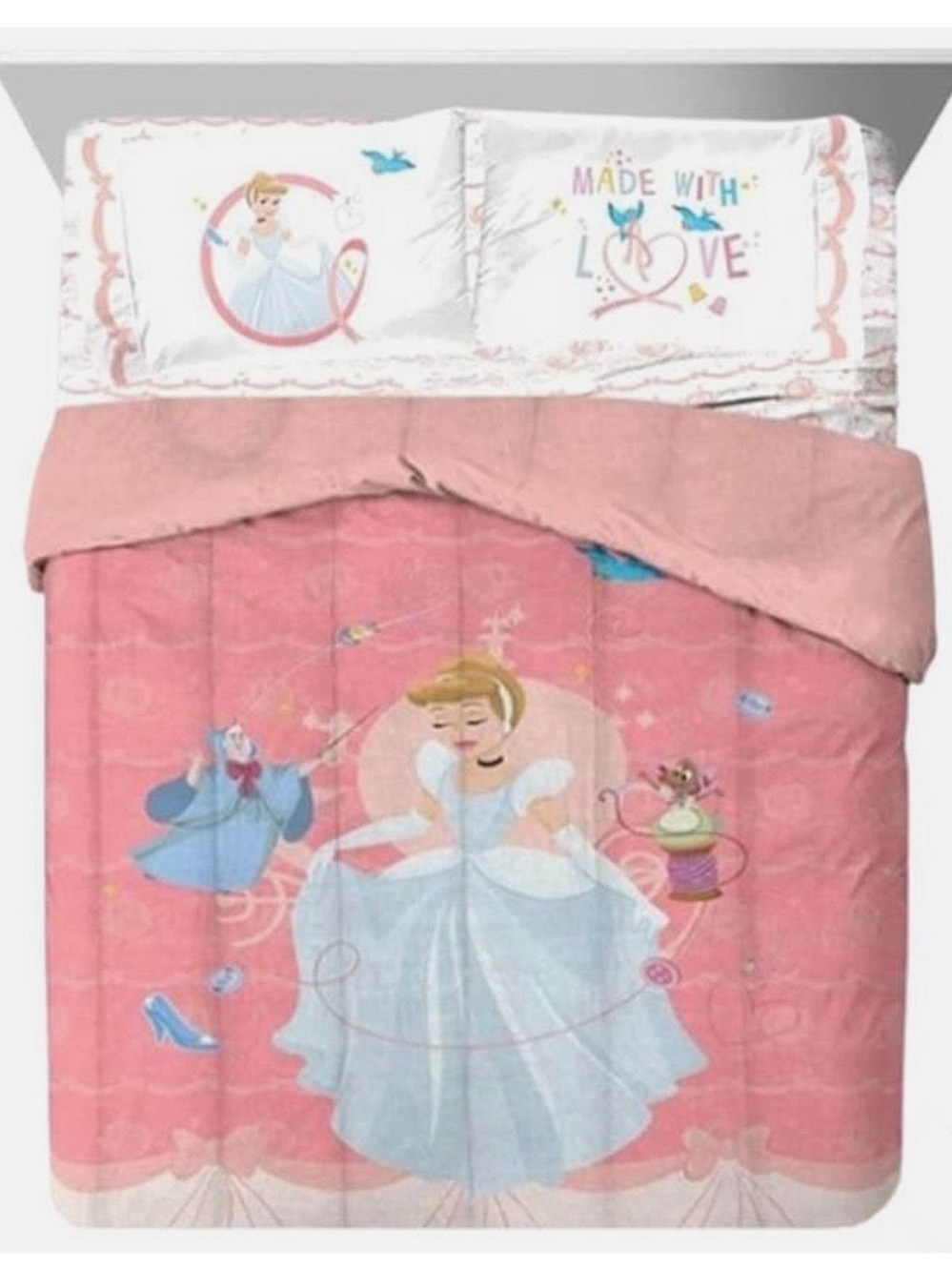 NWT Disney princess cinderella queen sheet set 1flat 1fitted 2 pillow case
